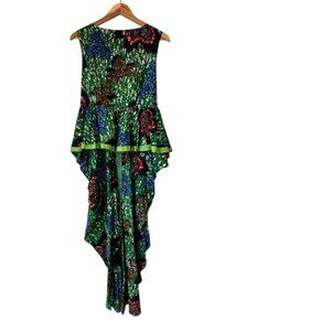 Binta Real Wax African Print Peplum Hi-Low Top | Size 2XL | New